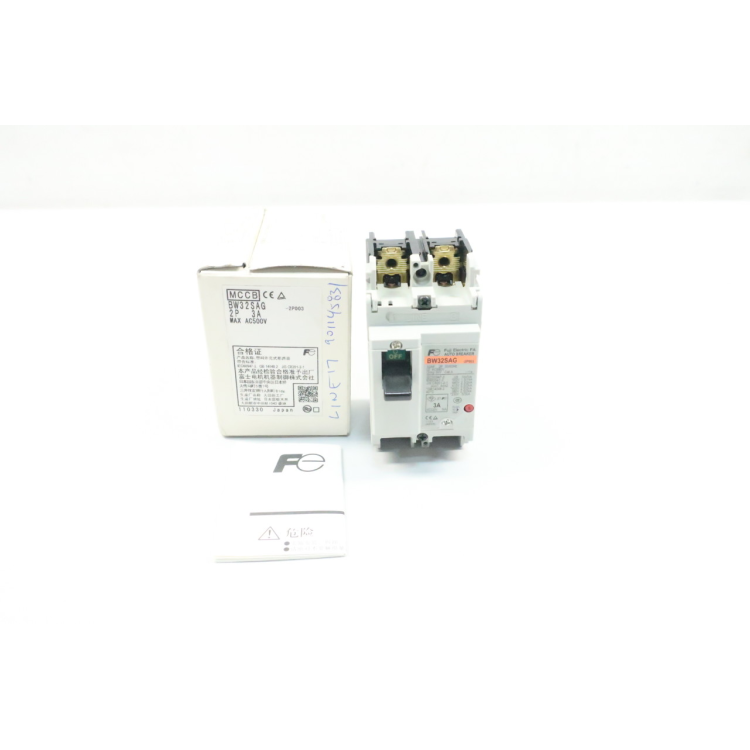 Fuji BW32SAG-2P003 Auto Circuit Breaker 3a Amp 2p 500v-ac