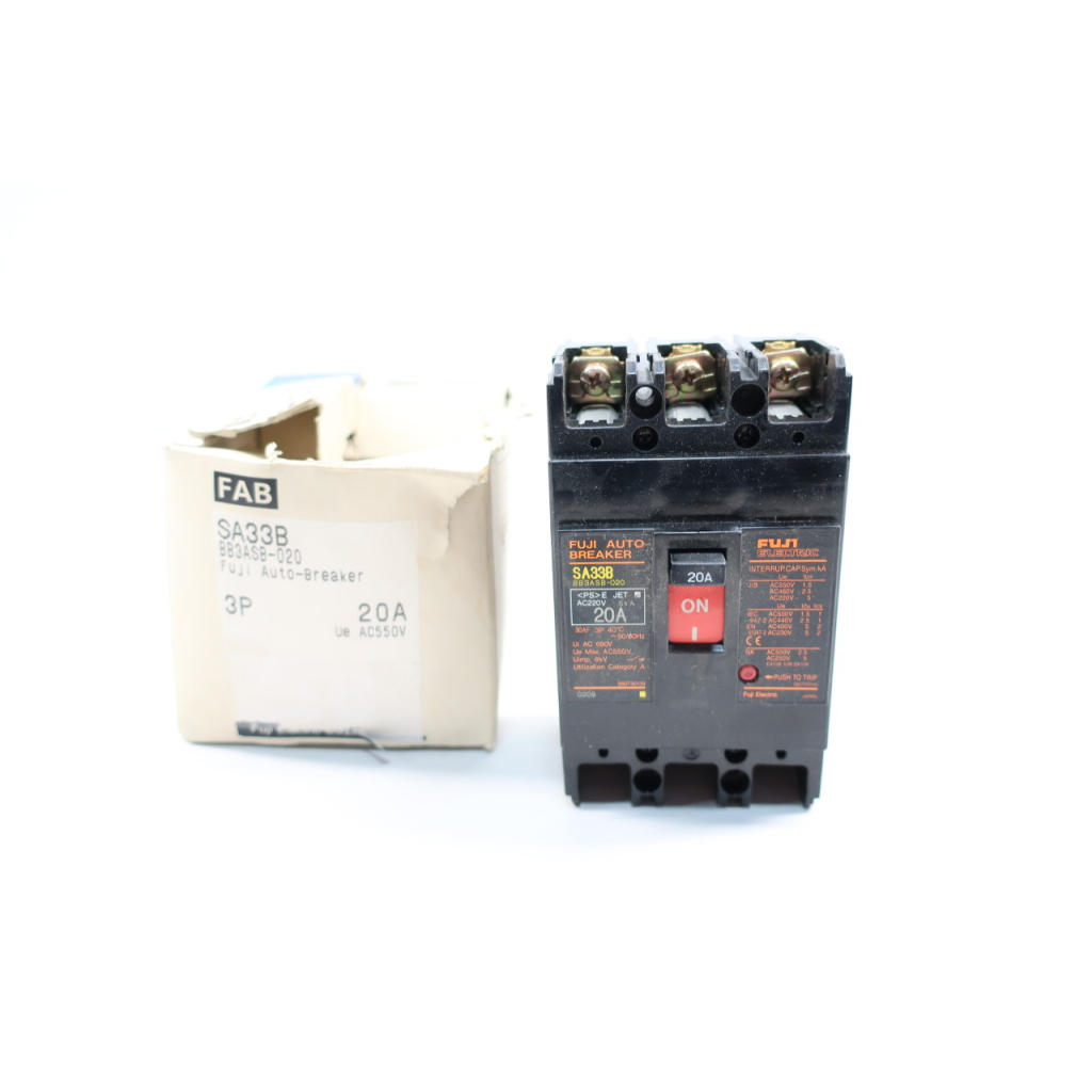Fuji SA33B BB3ASB-020 Auto-breaker 3p 20a Amp 220v-ac