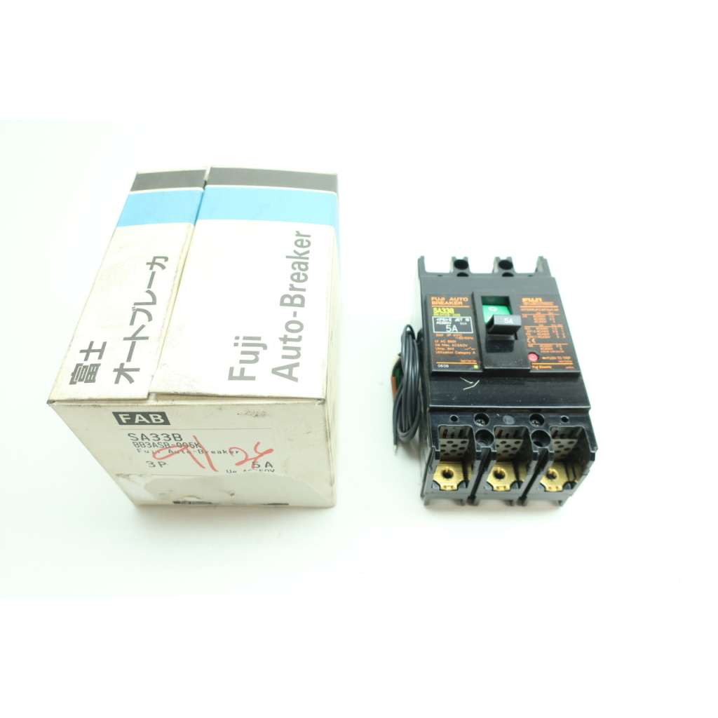 Fuji SA33B BB3ASB-005K Molded Case Circuit Breaker 3p 5a 220v-ac