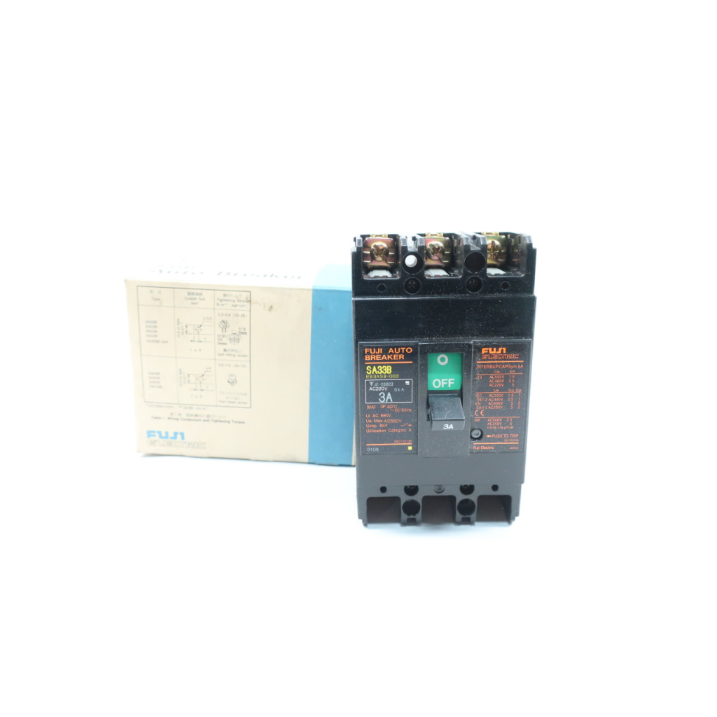 Fuji SA33B Molded Case Circuit Breaker 3p 3a Amp 690v-ac