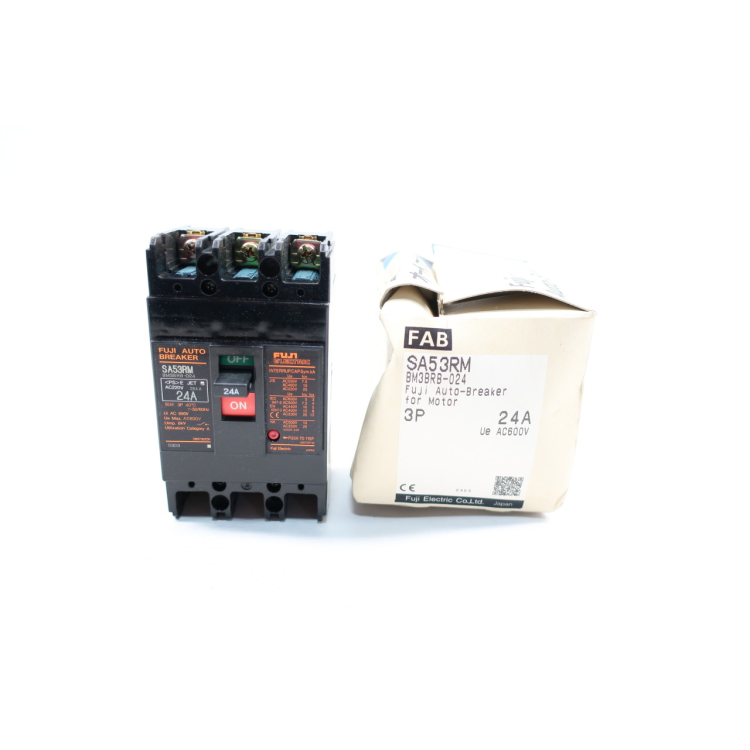 Fuji SA53RM BM3BRB-024 Molded Case Circuit Breaker 3p 24a 600v-ac