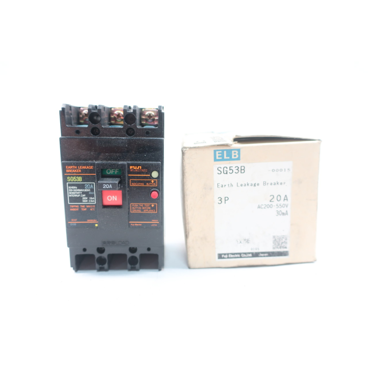 Fuji SG53B Earth Leakage Breaker 3p 20a 200-550v-ac