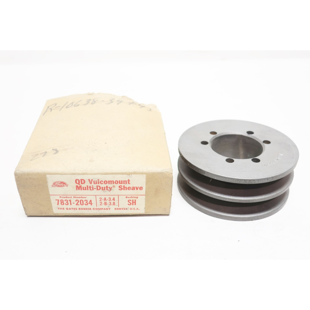 Gates 7831-2034 Multi-duty 2a34/b38 Sh Qd Vulcomount 2 Groove V-belt Sheave