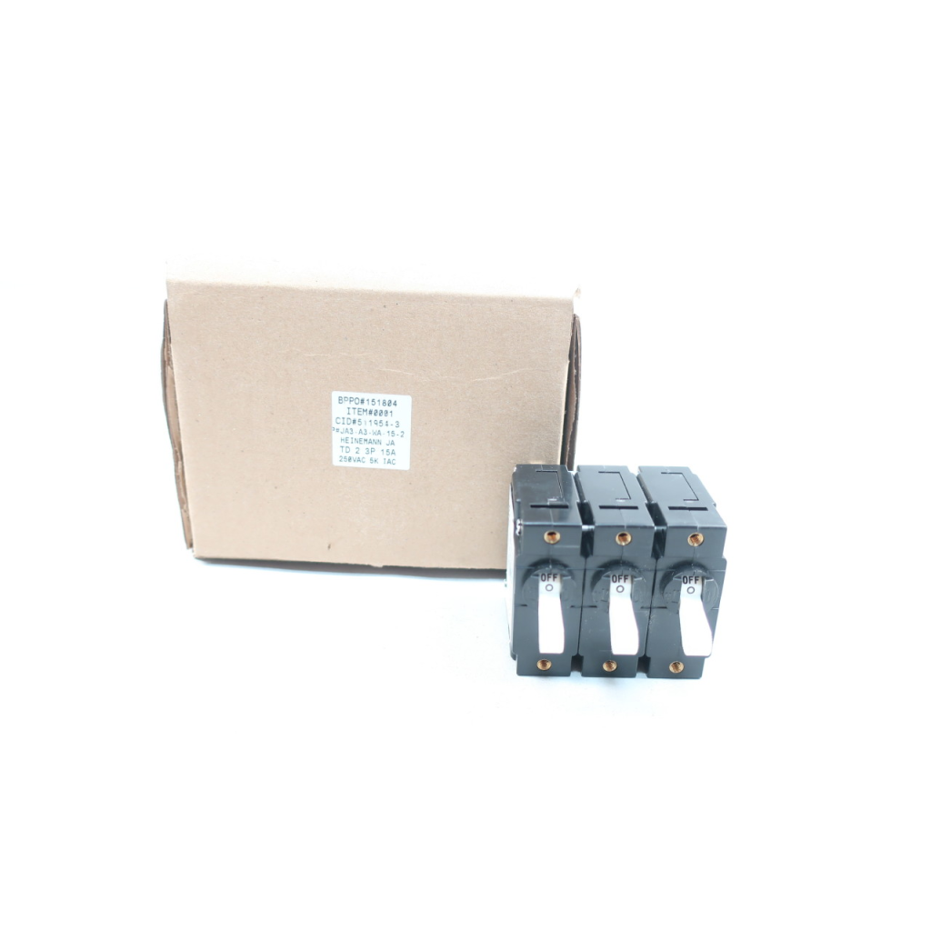 Heinemann JA3S-A3EB01DAW Circuit Breaker 3p 15a Amp 250v-ac