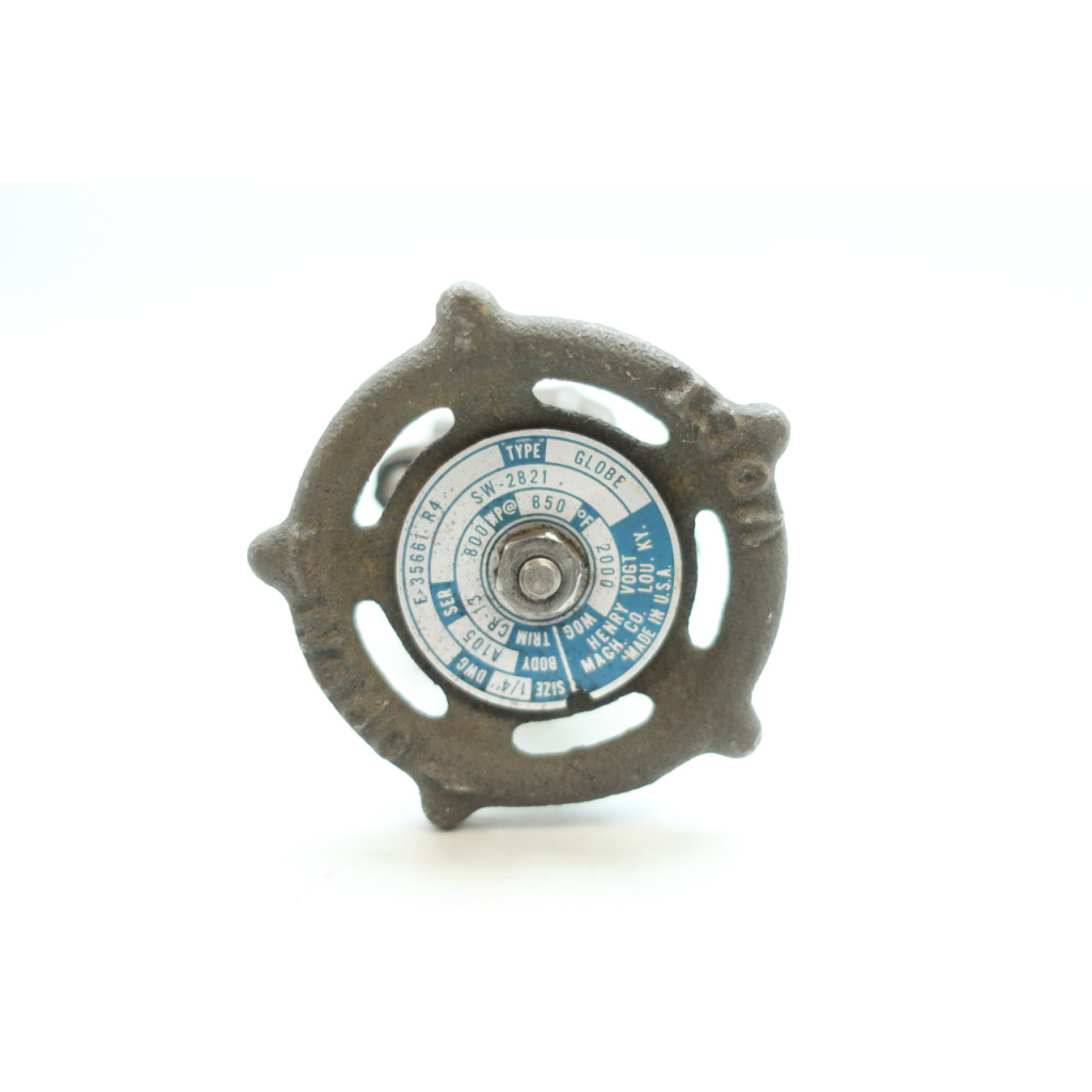 Henry Vogt SW-2821 Manual Steel Socket Weld Globe Valve 1/4in