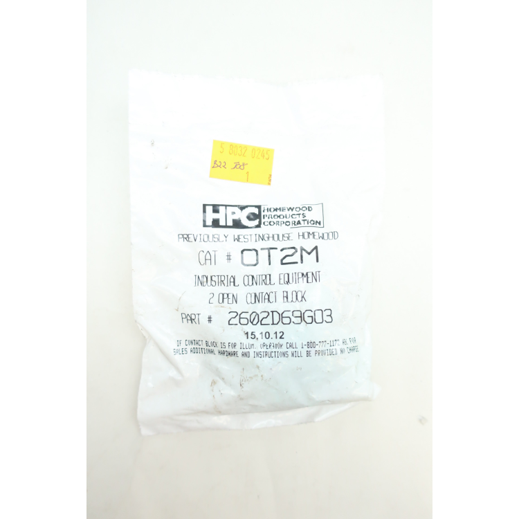 Hpc OT2M 2602D69G03 Contact Block D66347