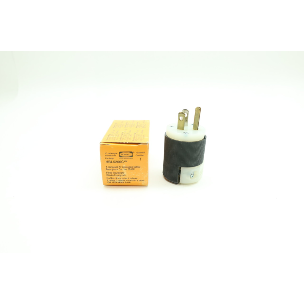 Hubbell HBL5266C Insulgrip Plug 5-15p 2p 3w 15a 125v-ac