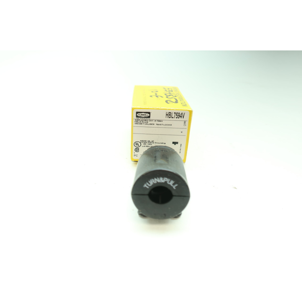 Hubbell HBL7594V Twist-lock Midget Plug 2p 3w 15a 125v-ac