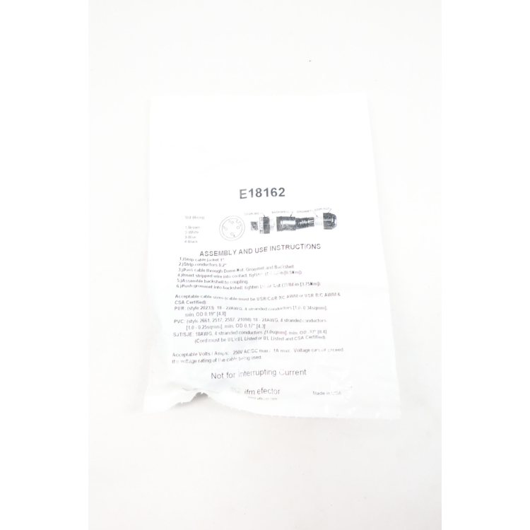 Ifm Efector E18162 Connector 250v-ac