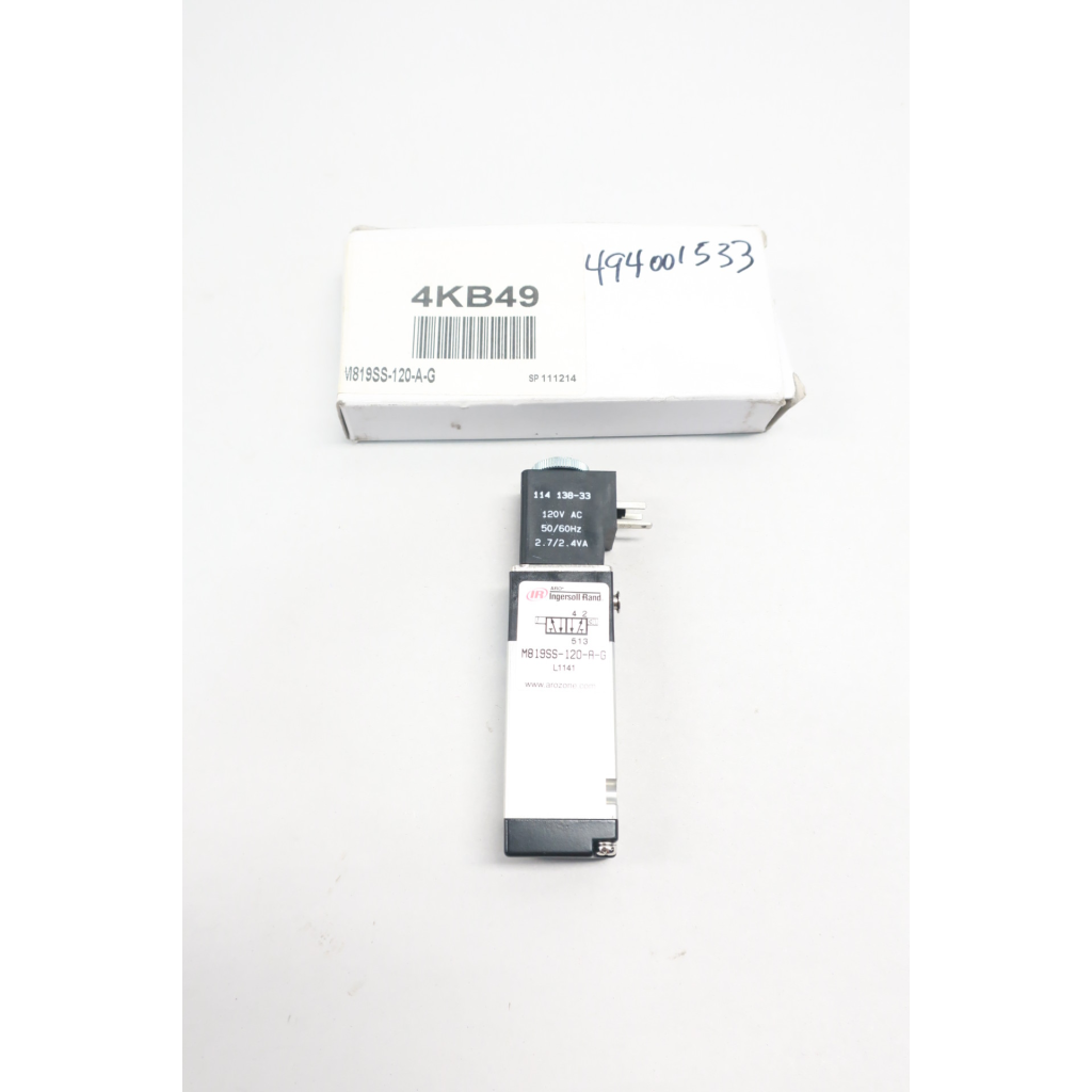 Ingersoll Rand M819SS-120-A-G Solenoid Valve 120v-ac