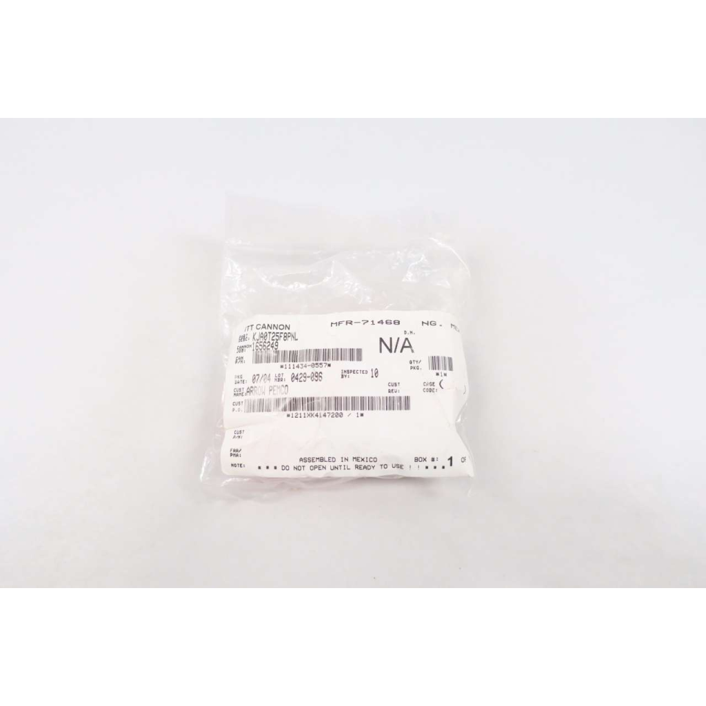 Itt Cannon KJA0T25F8PNL 8-pin Female Connector