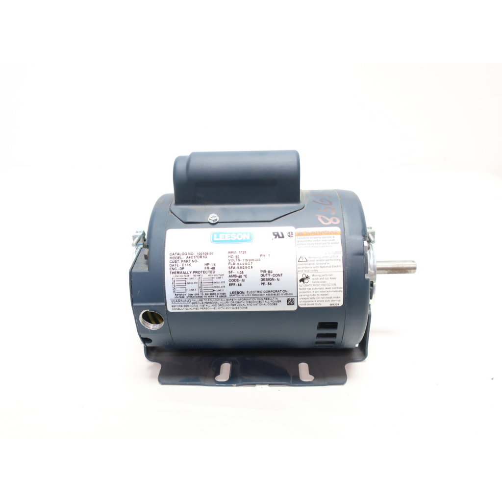 Leeson A4C17DR1G 100109.00 Ac Motor 48 1ph 1/4hp 1725rpm 1/2in 115/208-230v-ac