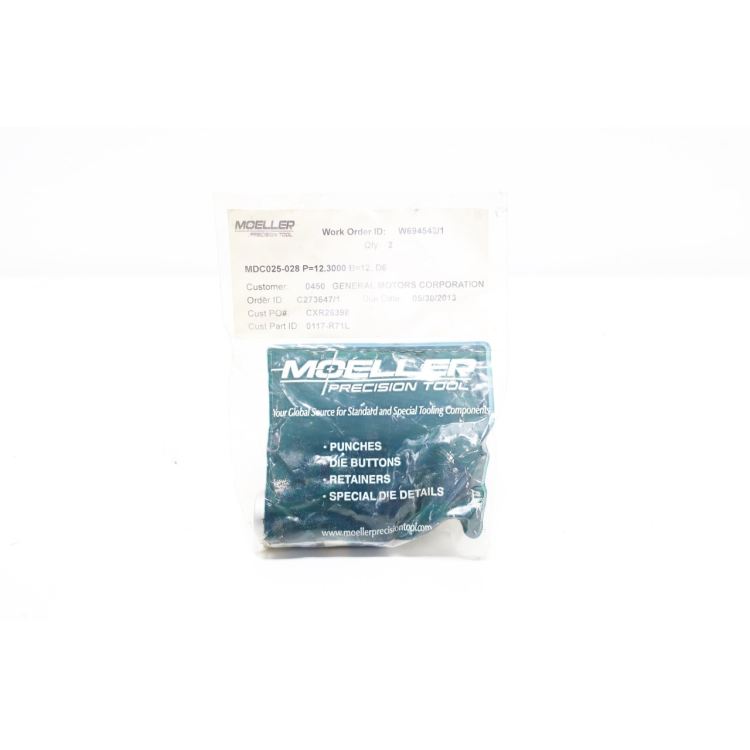 Lot Of 2 Moeller MDC025-028 Counter Bore Relief Button Die P=12.3 B=12 D6