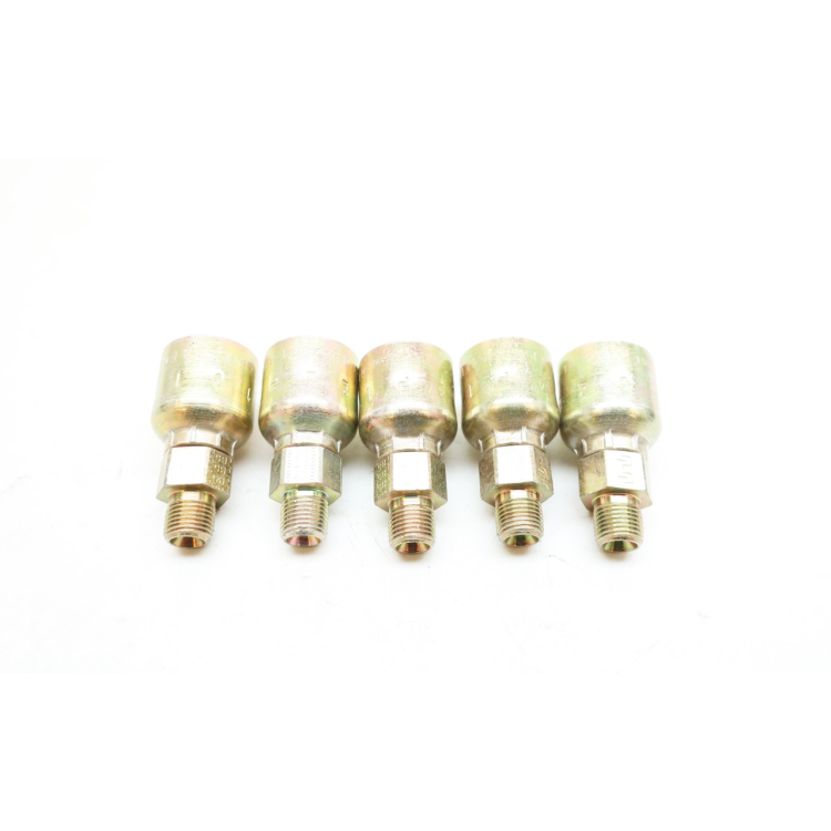 Lot Of 5 Parker 10143-2-4 43 Series Male 1/8in Npt X 1/4in Hose Crimp Fitting