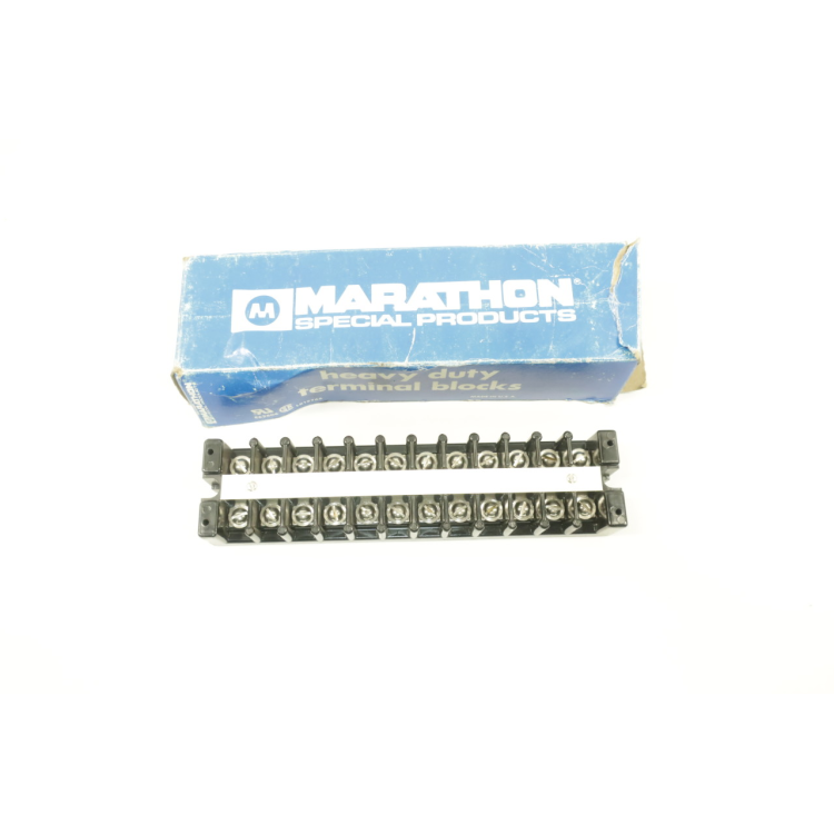 Marathon 1512 Heavy Duty Terminal Block 12p 600v-ac 75a Amp