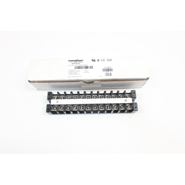 Marathon 1512-STD-74011 12-position Terminal Block 600v-ac 75a