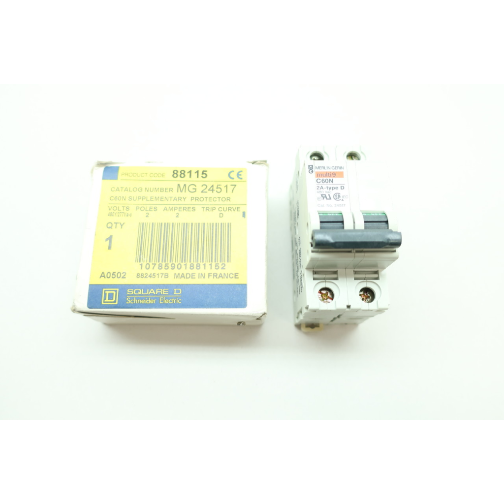 Merlin Gerin 24517 Multi9 C60n Miniature Circuit Breaker 2p 2a 480v-ac