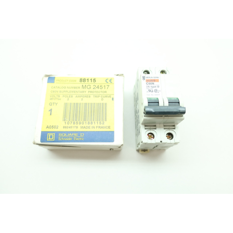 Merlin Gerin 24517 Multi9 C60n Miniature Circuit Breaker 2p 2a 480v-ac
