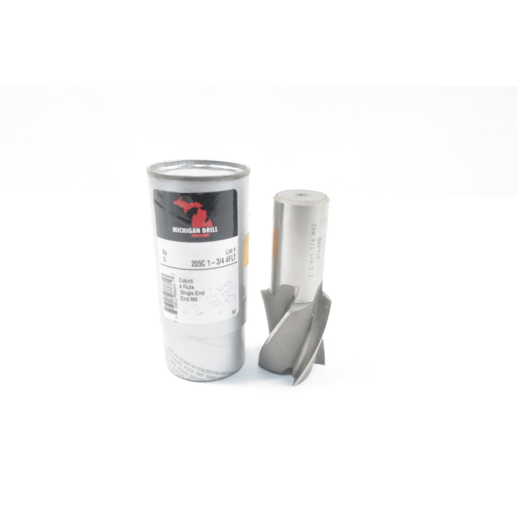 Michigan Drill 205C 1-3/4 4FLT Cobalt 4 Flute End Mill