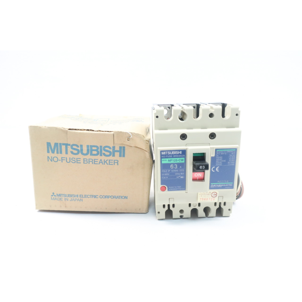Mitsubishi NF125-CW Molded Case Circuit Breaker 3p 63a Amp 600v-ac