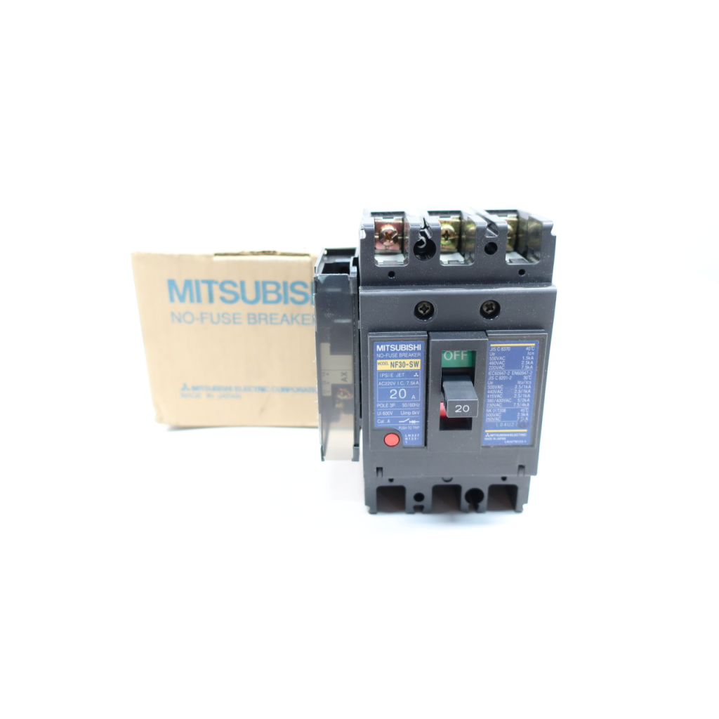 Mitsubishi NF30-SW No-fuse Molded Case Circuit Breaker 3p 20a 220v-ac