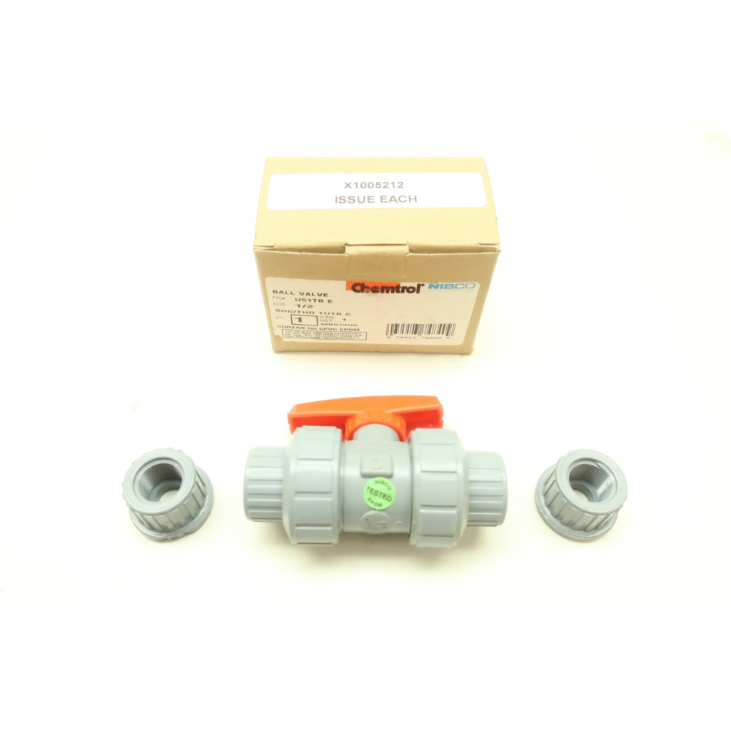 Nibco U51TB-E Manual Pvc Ball Valve 1/2in