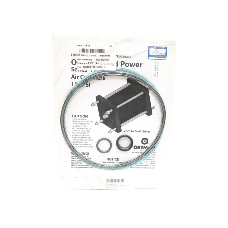 Ortman KFA0800BUNA Pneumatic Cylinder Rebuild Kit 8in