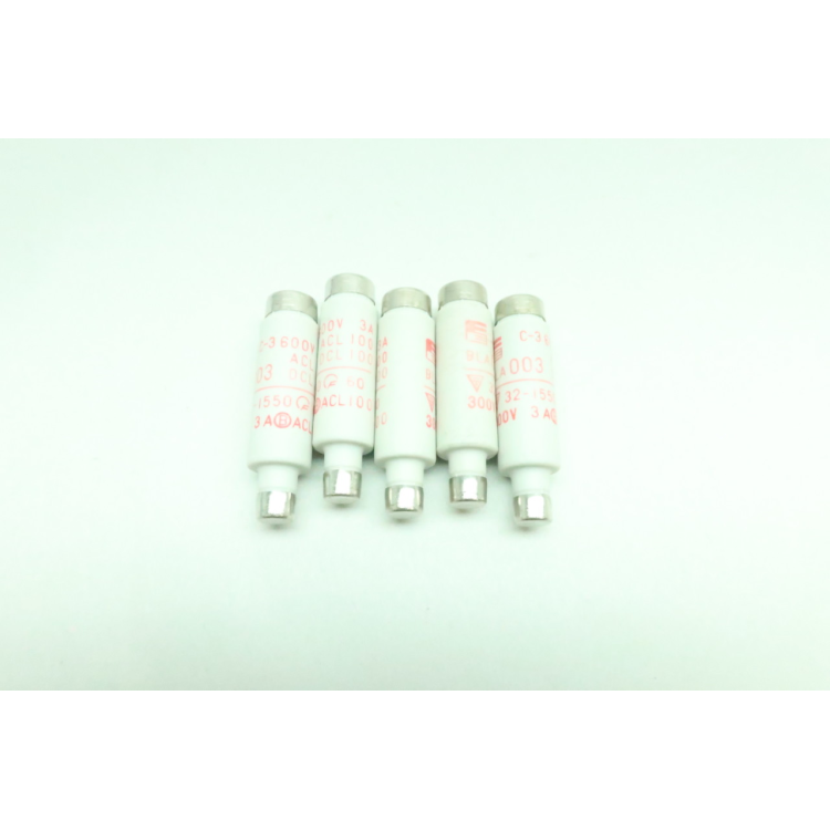 Pack Of 5 Fuji Electric C-3-600V Cartridge Fuse 3a Amp 300v-ac