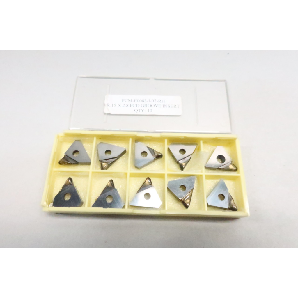 Pack Of 10 Pcm E0083-I-02-RH R.15x2.8 Pcd Groove Carbide Insert