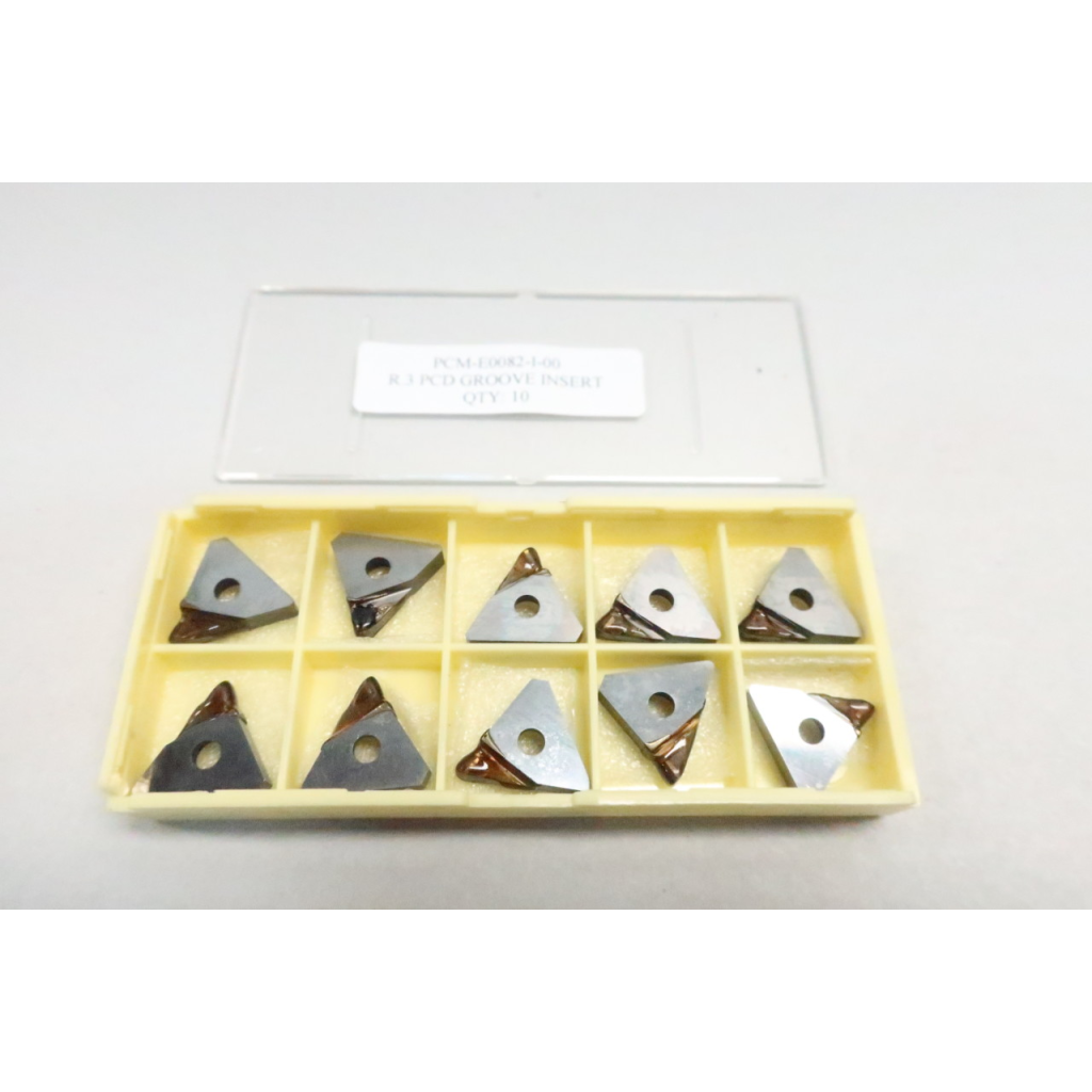 Pack Of 10 Pcm E0082-I-00 R.3 Pcd Groove Carbide Insert