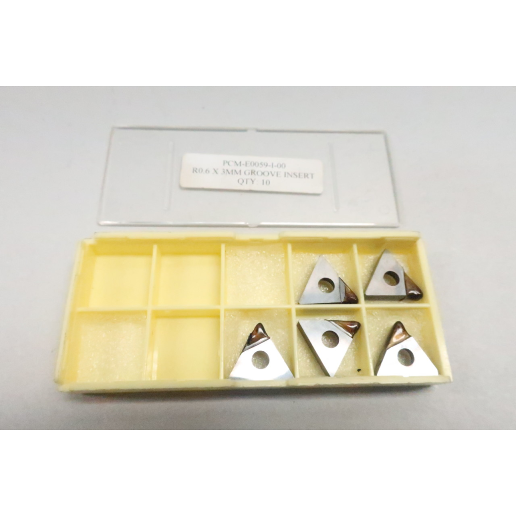 Pack Of 10 Pcm E0059-I-00 R0.6 X 3mm Groove Carbide Insert
