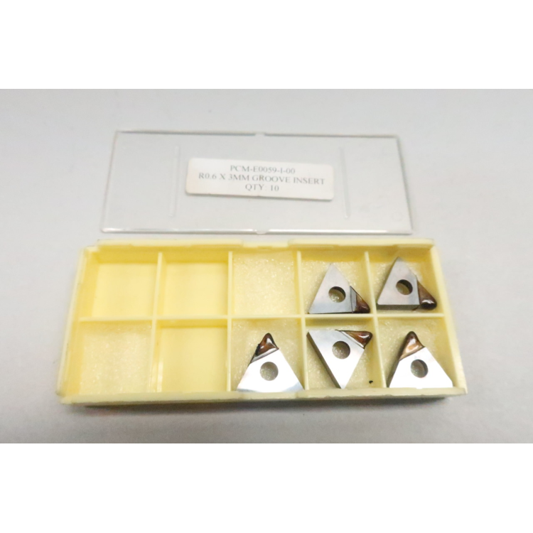 Pack Of 5 Pcm E0059-I-00 R0.6 X 3mm Groove Carbide Insert