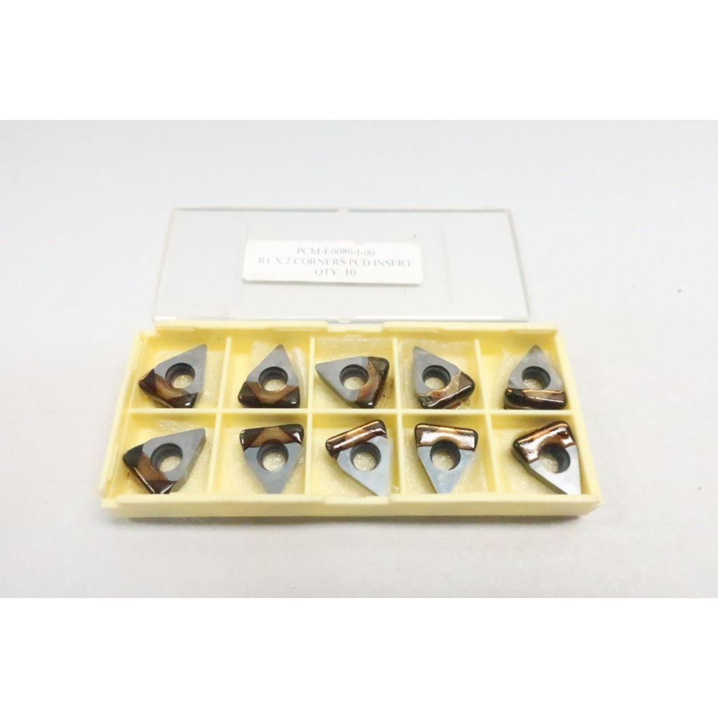Pack Of 4 Pcm E0080-1-00 R1 X 2 Corners Pcd Carbide Insert