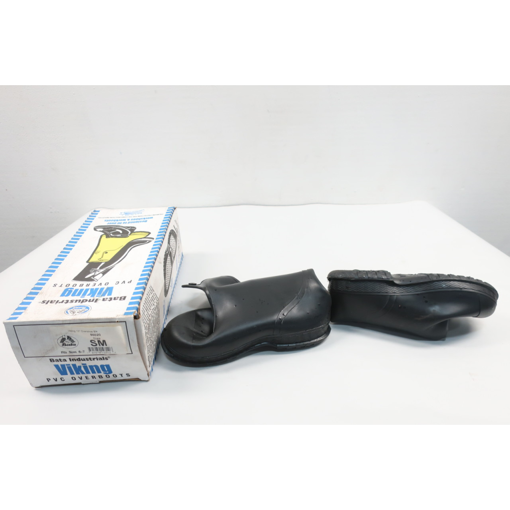 Pair Of Bata 86020 Viking Black Pvc Overboot Size Sm 10in
