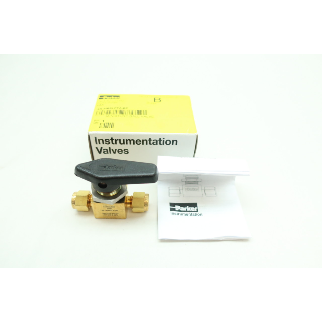 Parker 4A-MB6LPFA-BP Manual Brass Ball Valve 1/4in Tube