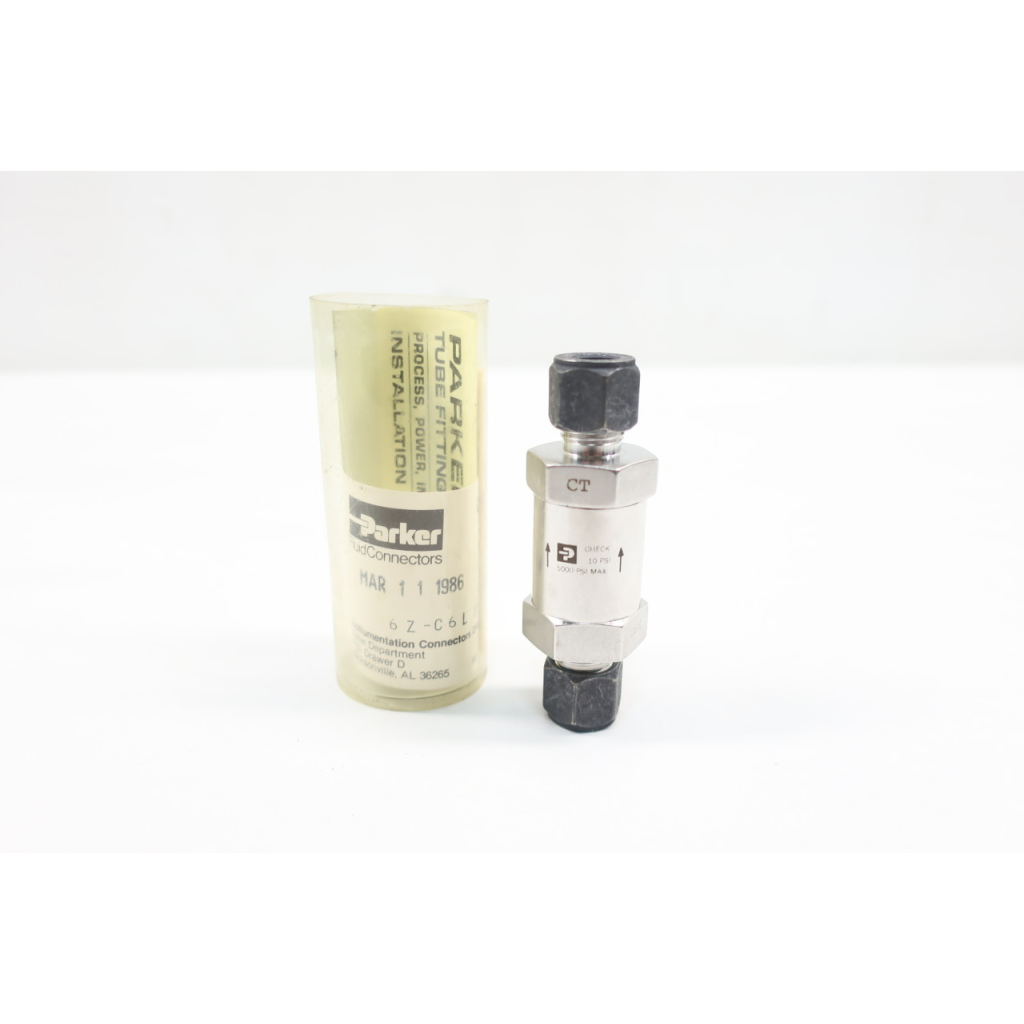 Parker 6Z-C6L10-SS Stainless Check Valve 3/8in Tube