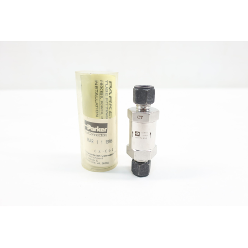 Parker 6Z-C6L10-SS Stainless Check Valve 3/8in Tube