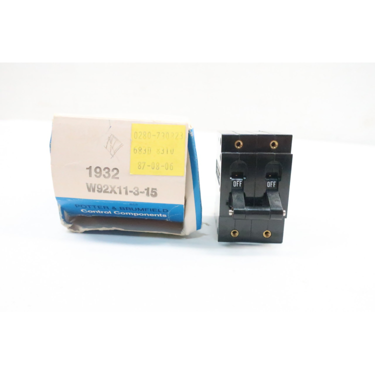 Potter Brumfield W92X11-3-15 15a 2p Circuit Breaker 250v-ac