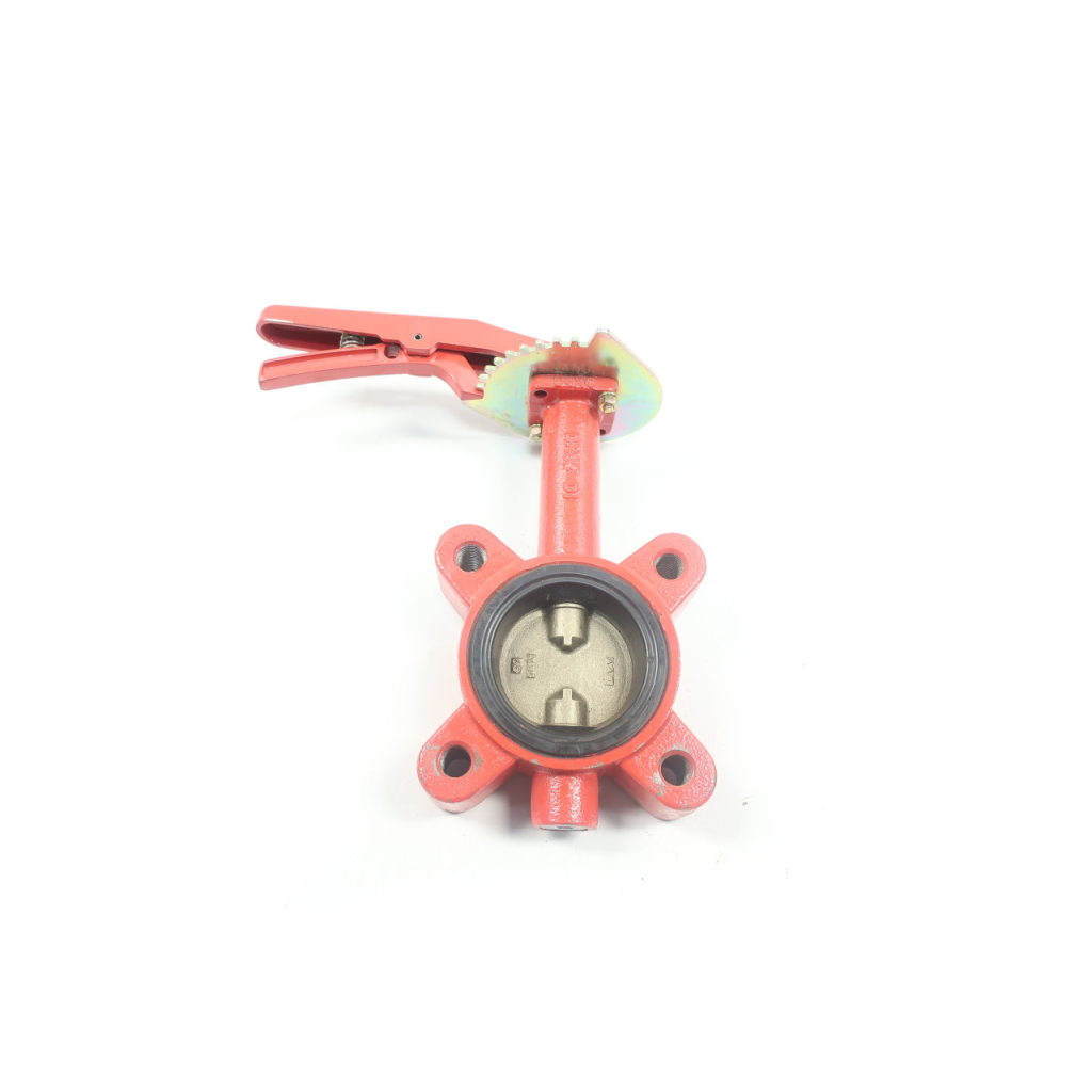 Red-white 918 BNSL-2 Manual Iron Wafer Butterfly Valve 2-1/2in