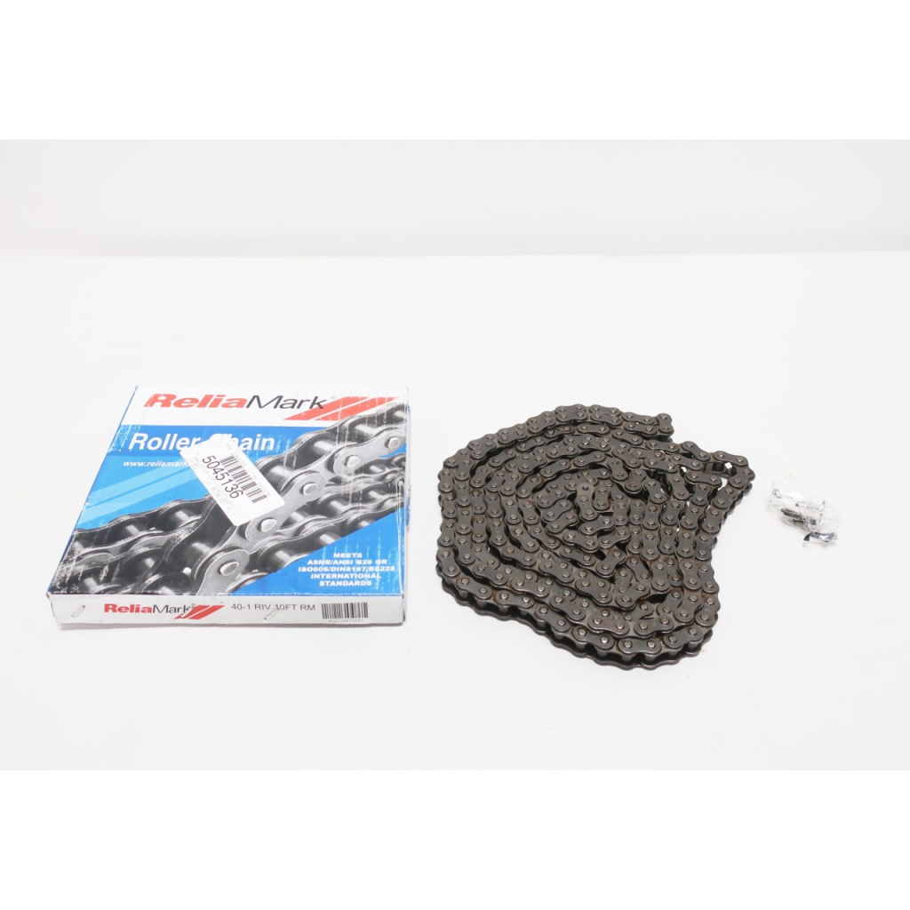 Reliamark 40-1 RIV 10ft Rm 1/2in Single Roller Chain
