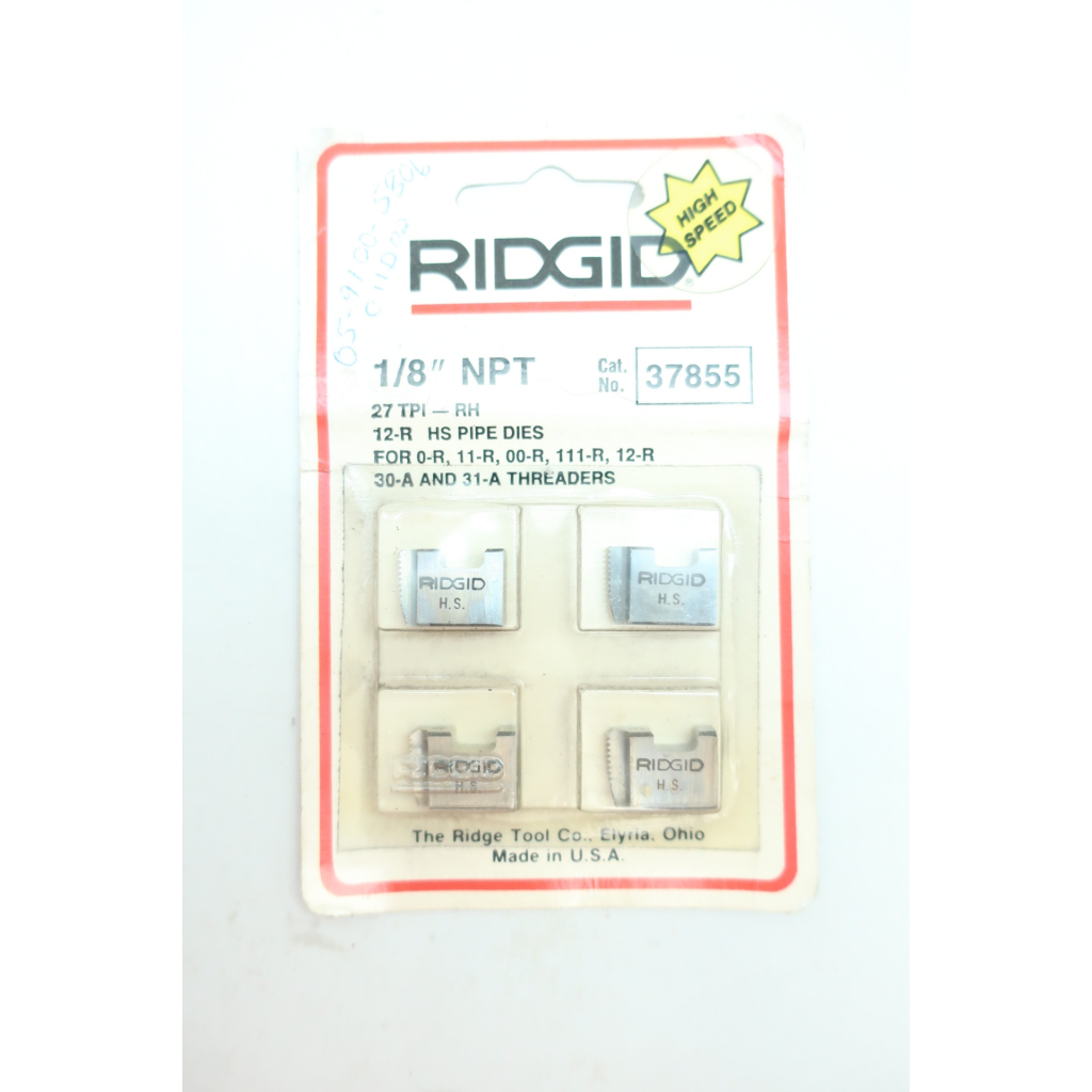 Ridgid 37855 27 Tpi Rh 12-r High Speed Pipe Die 1/8in Npt
