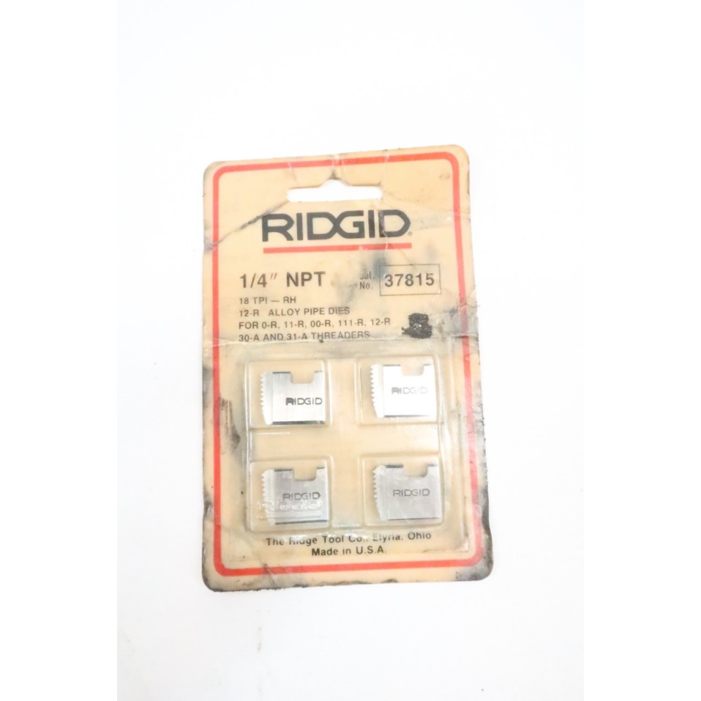 Ridgid 37815 12-r Alloy Pipe Die Set 18 Tpi-rh 1/4in