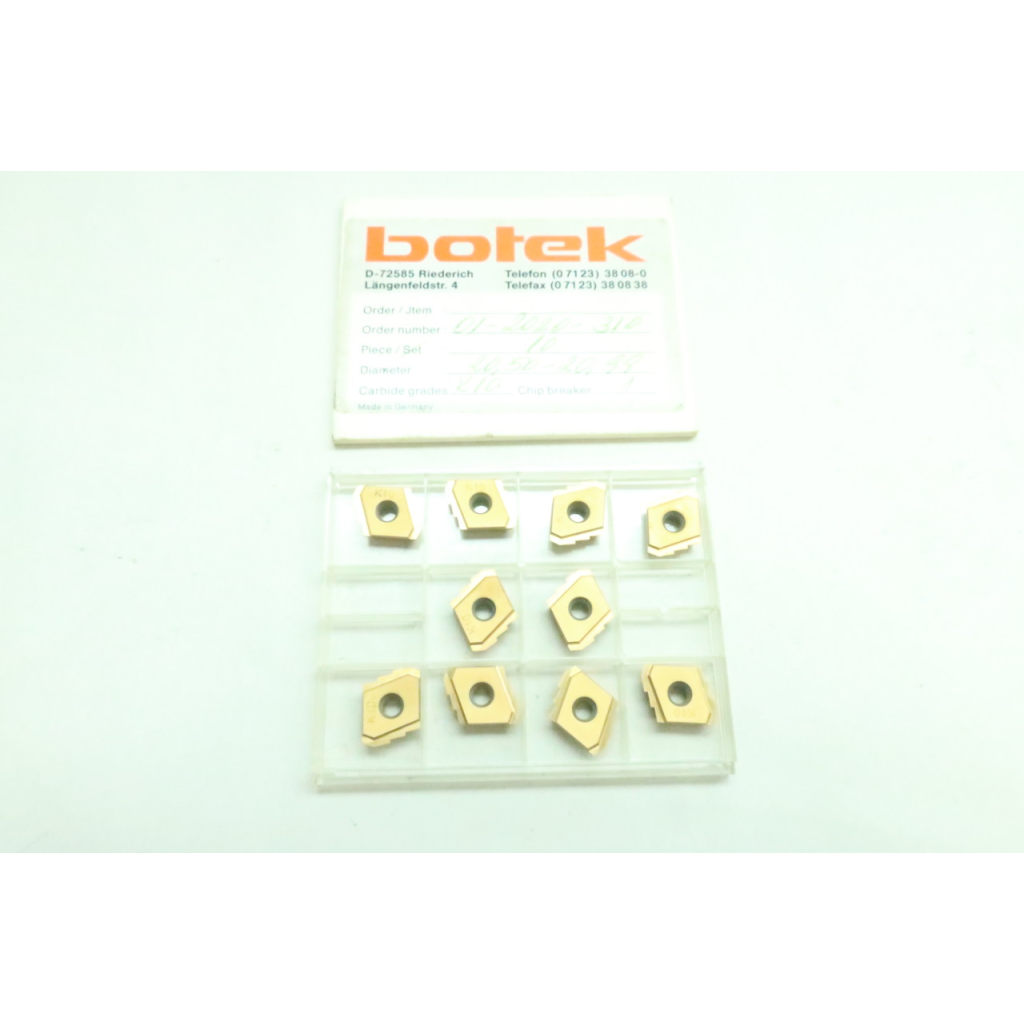 Set Of 10 Botek 01-2022-310 Carbide Insert