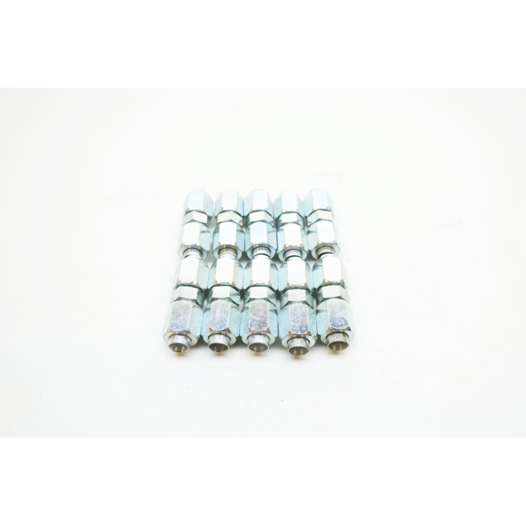 Set Of 10 Brennan 2403-06-06-NS Straight Adapter 3/8in Male Jic 37 Degree Flare