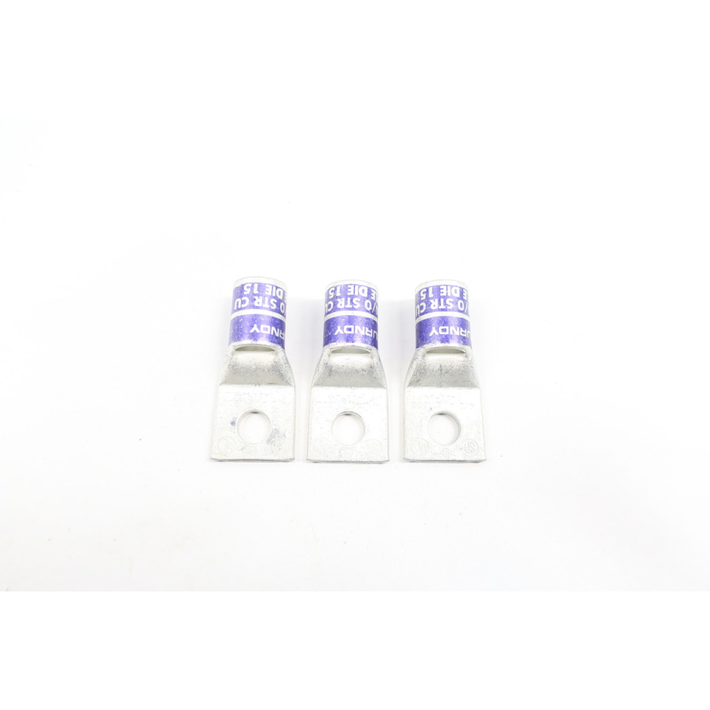 Set Of 3 Burndy N200 4/0 STR CU Compression Connector