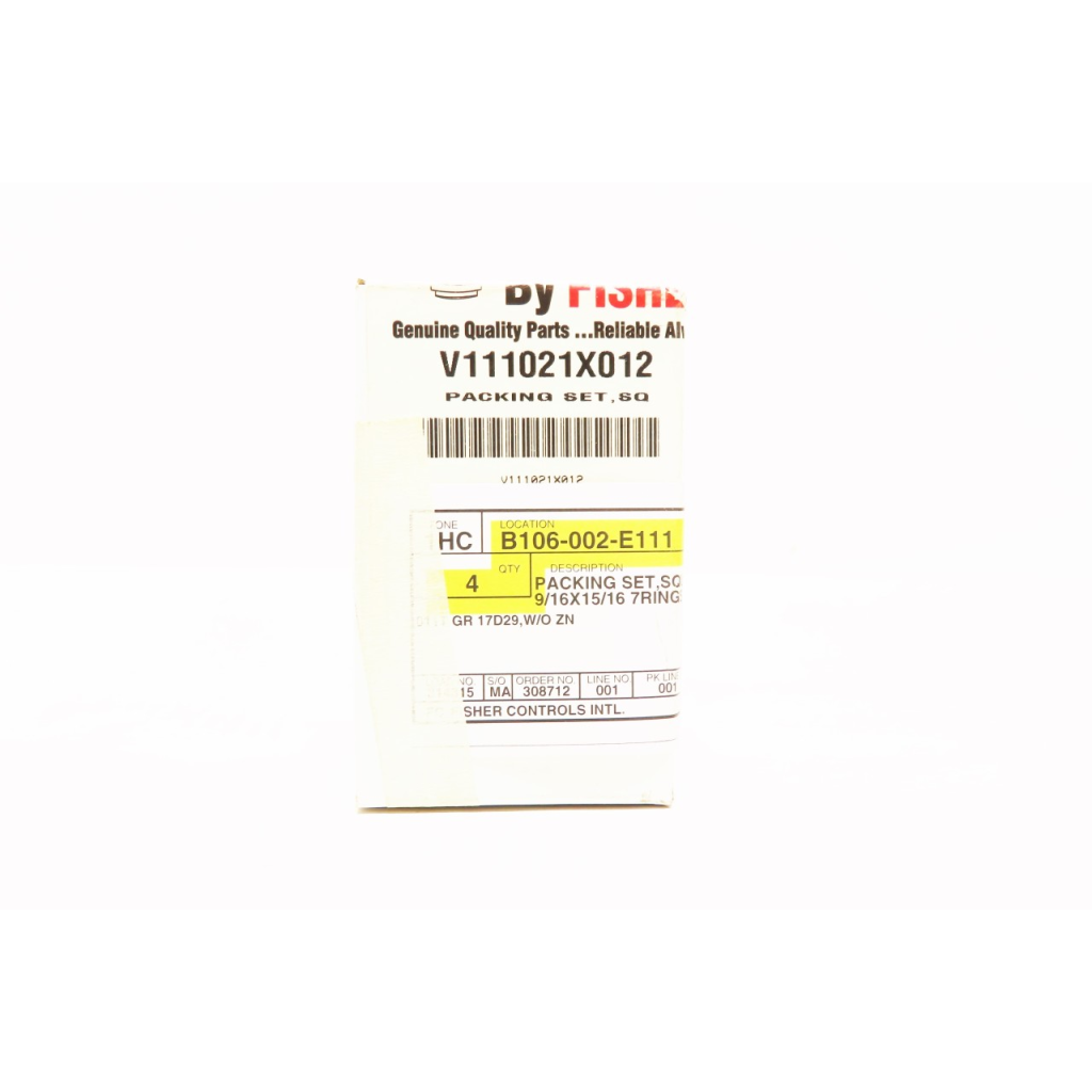 Set Of 4 Fisher V111021X012 Valve Packing Set Sq Valve