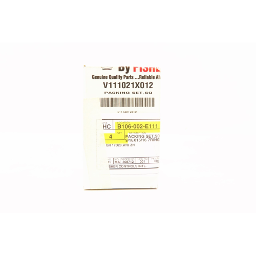 Set Of 4 Fisher V111021X012 Valve Packing Set Sq Valve