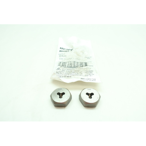 Set Of 2 Hanson 6431 10-32nf Die Hex 1in Set Of 2 Hanson 6431 10-32nf Die Hex 1in