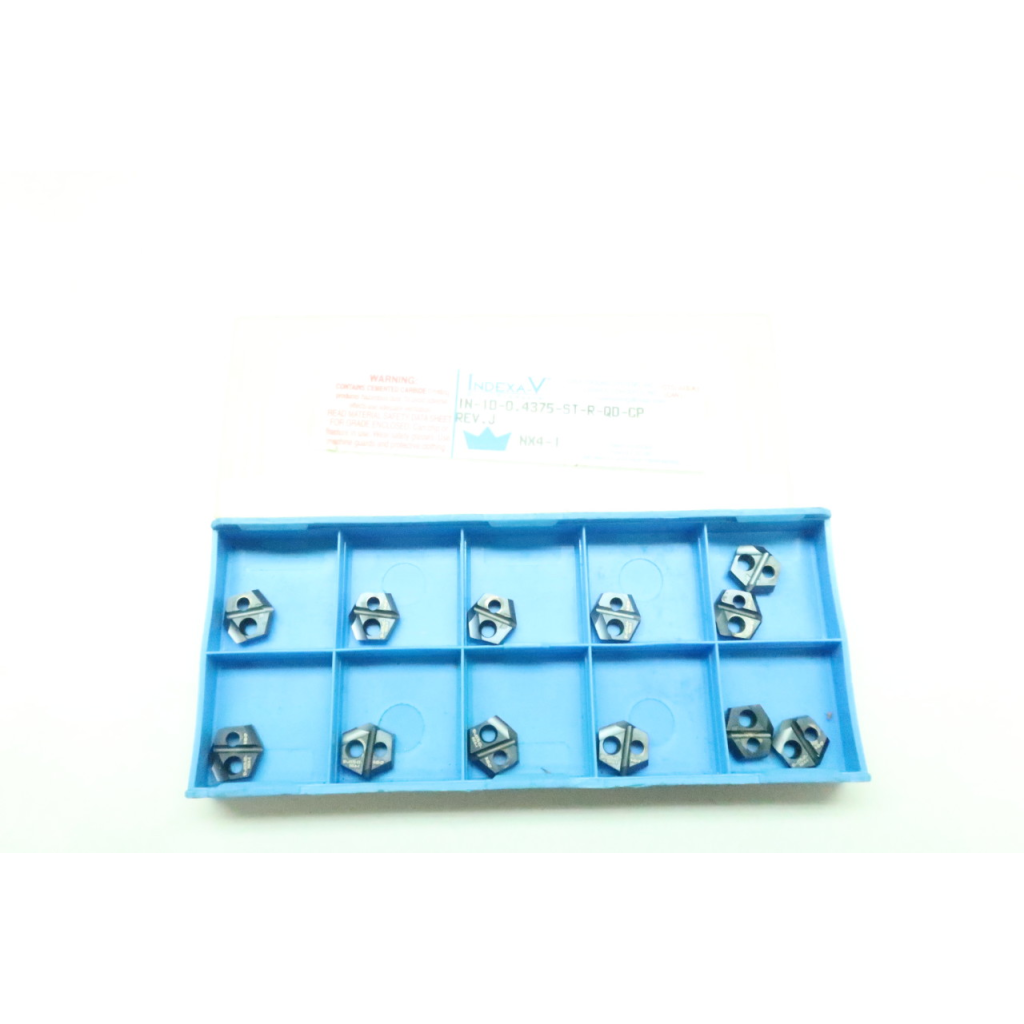 Set Of 12 Indexa-v IN-1D-0.4375-ST-R-QD-CP Carbide Insert