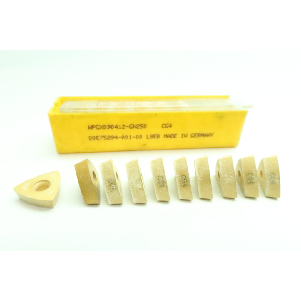 Set Of 10 Kennametal WPGX090412-GN250 CG4 Carbide Insert